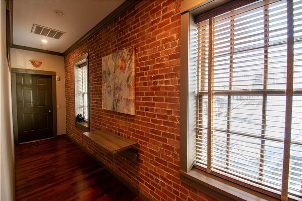 Interior, Recessed Lighting, Stone Walls, Wood Texture Flooring