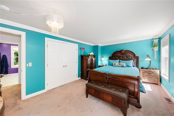 Bedroom, Chandelier, Interior