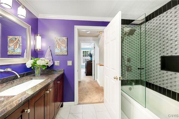 Bathroom, Glass Shower, Interior, Marble