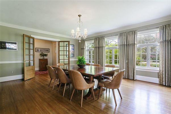 Chandelier, Dining room, Interior, Wood Texture Flooring