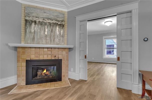Fireplace, Interior, Wood Texture Flooring