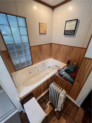Bathroom, Interior, Wood Texture Flooring, Wooden Walls