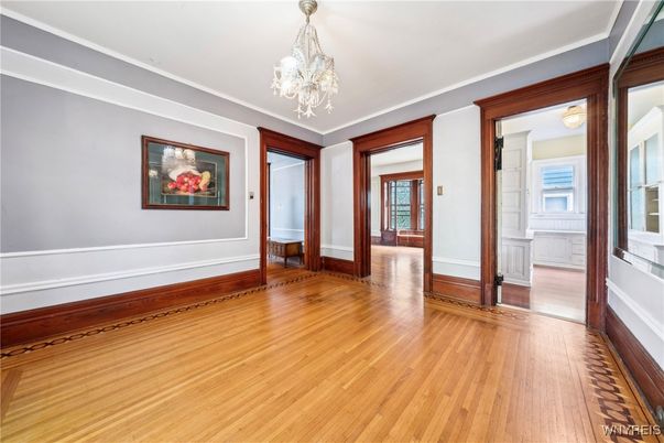 Chandelier, Empty room, Interior, Wood Texture Flooring