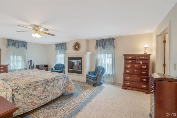Bedroom, Fireplace, Interior