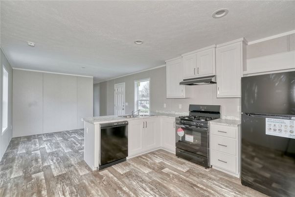 Interior, Kitchen, Recessed Lighting, Wood Texture Flooring