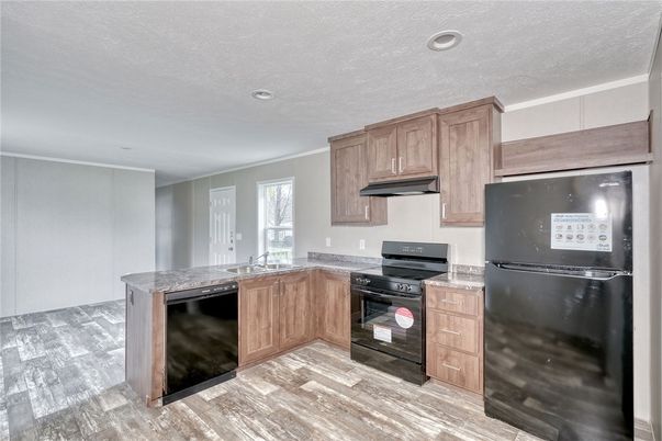 Interior, Kitchen, Recessed Lighting, Wood Texture Flooring