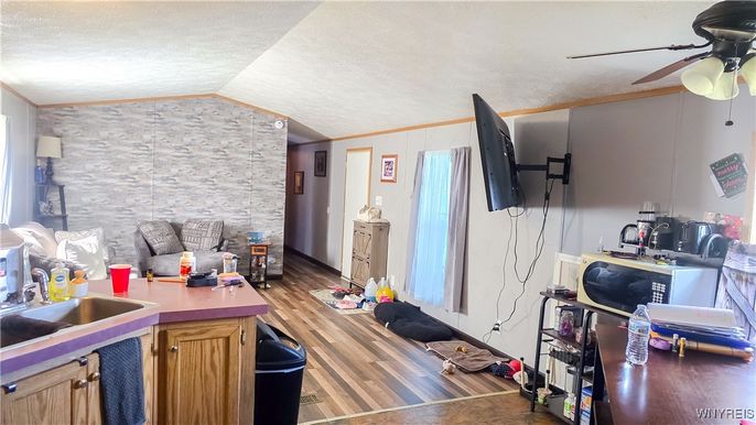 Interior, Stone Walls, Wood Texture Flooring