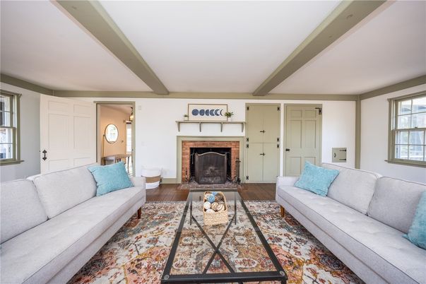 Fireplace, Interior, Living room, Wooden Beams, Wood Texture Flooring