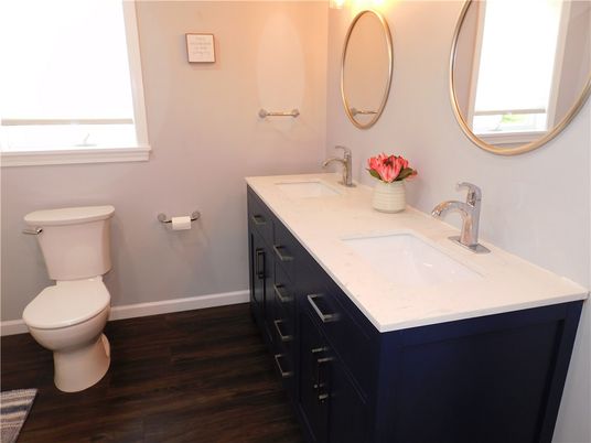 Bathroom, Dual Sink Vanities, Interior, Wood Texture Flooring