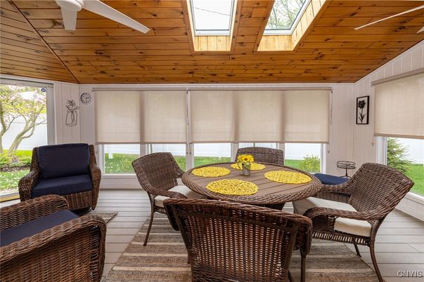 Dining room, Interior, Sun Room, Wooden Ceilings, Wood Texture Flooring, Wooden Walls