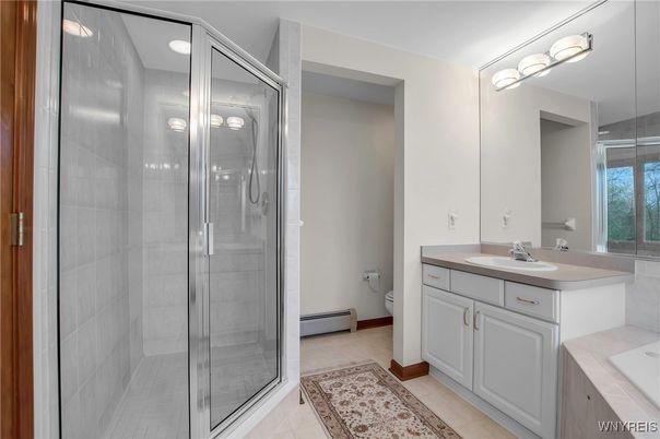 Bathroom, Dual Sink Vanities, Glass Shower, Interior