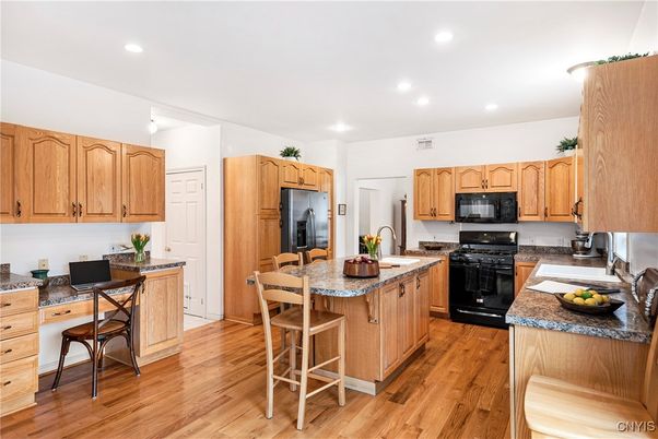 Interior, Kitchen, Recessed Lighting, Wood Texture Flooring