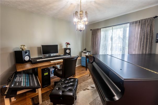 Chandelier, Home Office, Interior, Wood Texture Flooring