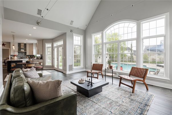 Dining room, Interior, Kitchen, Living room, Pendant Lights, Recessed Lighting, Wood Texture Flooring