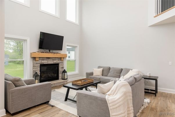 Fireplace, Interior, Living room, Wood Texture Flooring