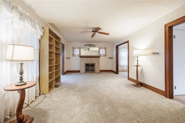 Empty room, Fireplace, Interior