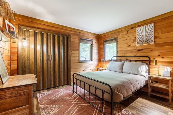 Bedroom, Interior, Wood Texture Flooring, Wooden Walls