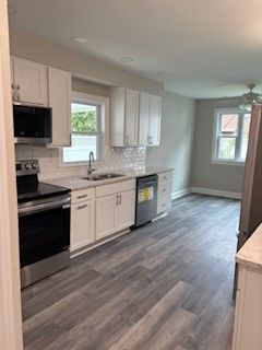 Interior, Kitchen, Stainless Steel Appliances, Wood Texture Flooring