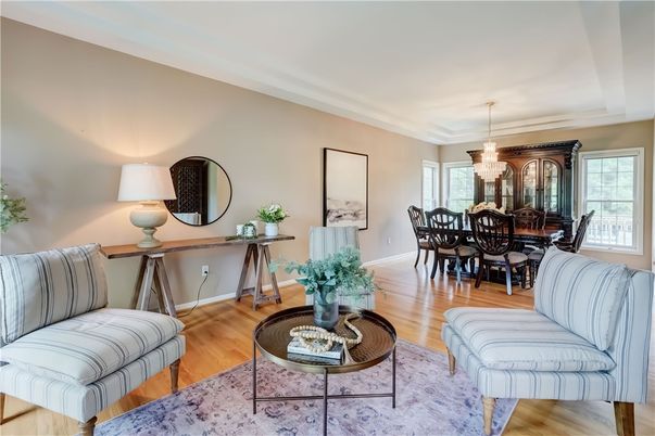 Chandelier, Dining room, Interior, Wood Texture Flooring
