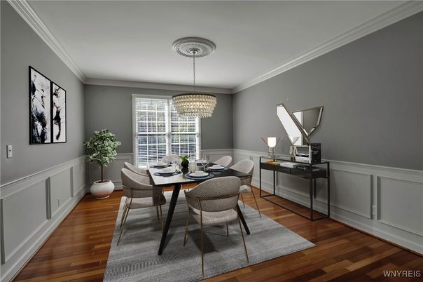 Chandelier, Dining room, Interior, Wood Texture Flooring