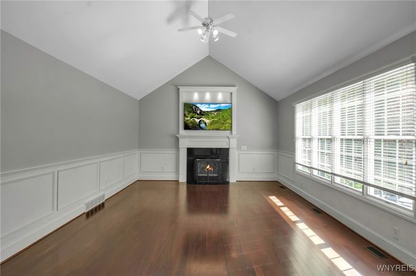 Empty room, Fireplace, Interior, Wood Texture Flooring