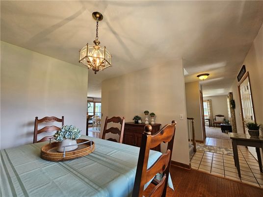 Chandelier, Dining room, Interior, Pendant Lights, Wood Texture Flooring