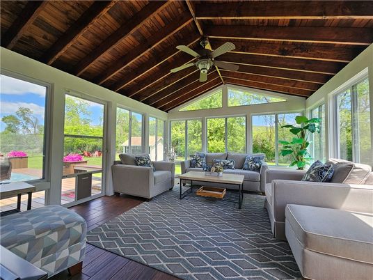 Interior, Living room, Sun Room, Wooden Beams, Wooden Ceilings, Wood Texture Flooring