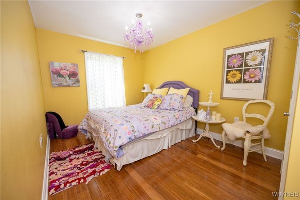 Bedroom, Chandelier, Interior, Wood Texture Flooring