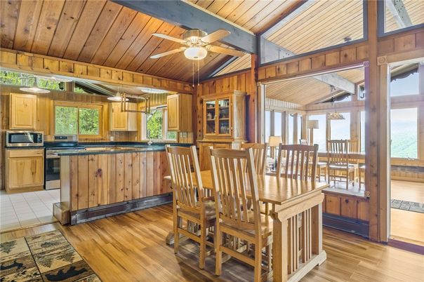 Dining room, Interior, Kitchen, Wooden Ceilings, Wood Texture Flooring, Wooden Walls