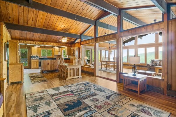 Dining room, Interior, Kitchen, Wooden Beams, Wooden Ceilings, Wood Texture Flooring, Wooden Walls