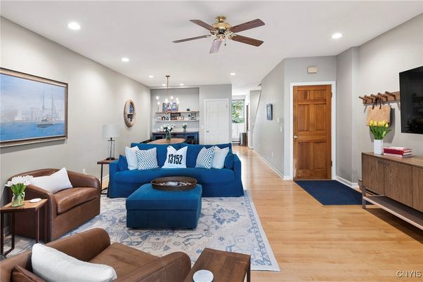 Interior, Kitchen, Living room, Pendant Lights, Recessed Lighting, Wood Texture Flooring