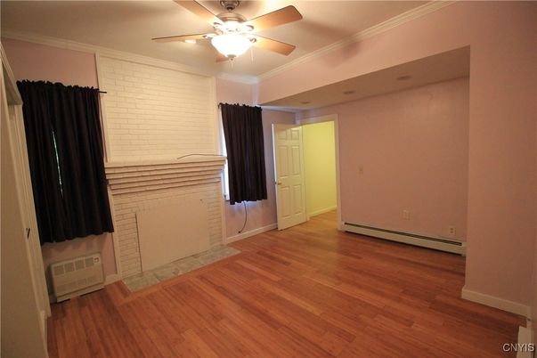 Empty room, Fireplace, Interior, Wood Texture Flooring