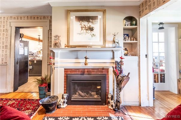 Fireplace, Interior, Wood Texture Flooring