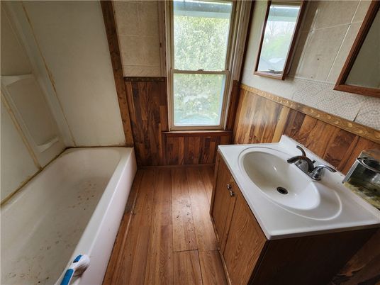 Bathroom, Interior, Wood Texture Flooring, Wooden Walls