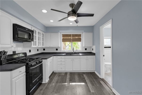 Interior, Kitchen, Recessed Lighting, Wood Texture Flooring