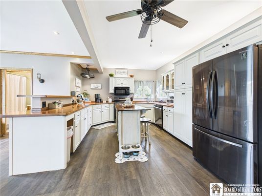 Interior, Kitchen, Recessed Lighting, Wood Texture Flooring