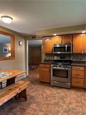 Interior, Kitchen, Stainless Steel Appliances, Wood Texture Flooring