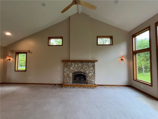 Empty room, Fireplace, Interior, Recessed Lighting