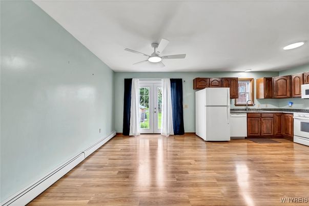Interior, Kitchen, Recessed Lighting, Wood Texture Flooring