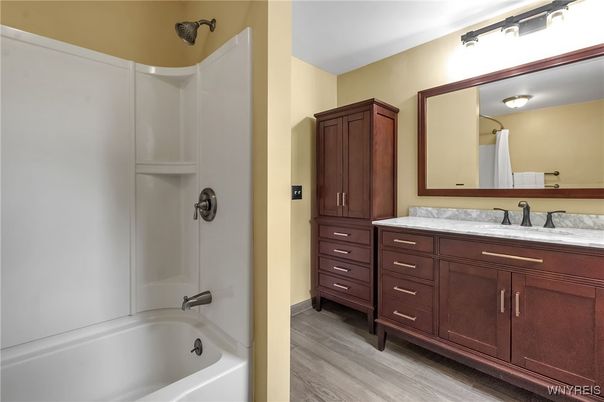 Bathroom, Interior, Wood Texture Flooring