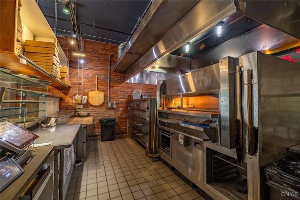 Interior, Kitchen, Stainless Steel Appliances, Stone Walls