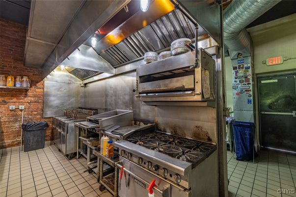 Interior, Kitchen, Stainless Steel Appliances, Stone Walls