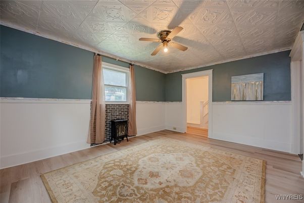 Empty room, Fireplace, Interior, Wood Texture Flooring
