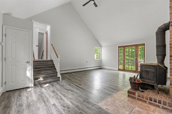 Empty room, Fireplace, Interior, Wood Texture Flooring
