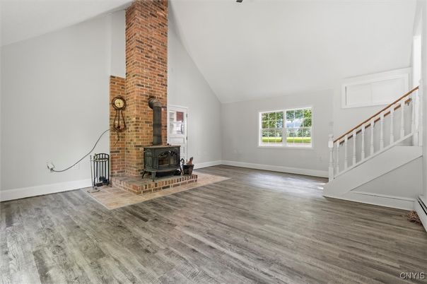 Fireplace, Interior, Stone Walls, Wood Texture Flooring
