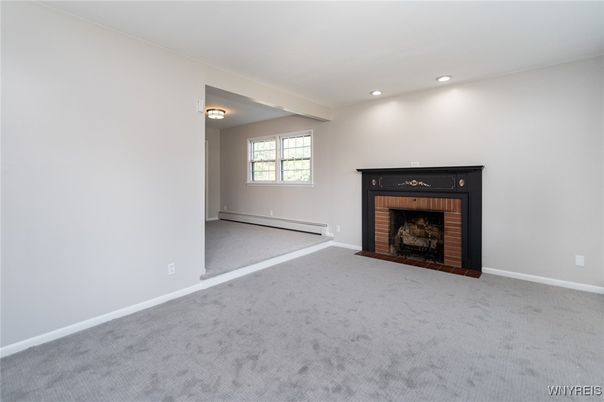 Empty room, Fireplace, Interior, Recessed Lighting