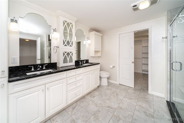 Bathroom, Dual Sink Vanities, Glass Shower, Interior
