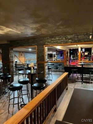 Dining room, Interior, Stone Walls, Wood Texture Flooring