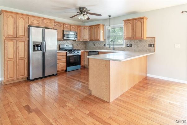 Interior, Kitchen, Stainless Steel Appliances, Wood Texture Flooring