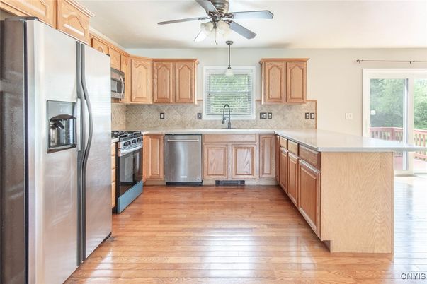 Interior, Kitchen, Stainless Steel Appliances, Wood Texture Flooring